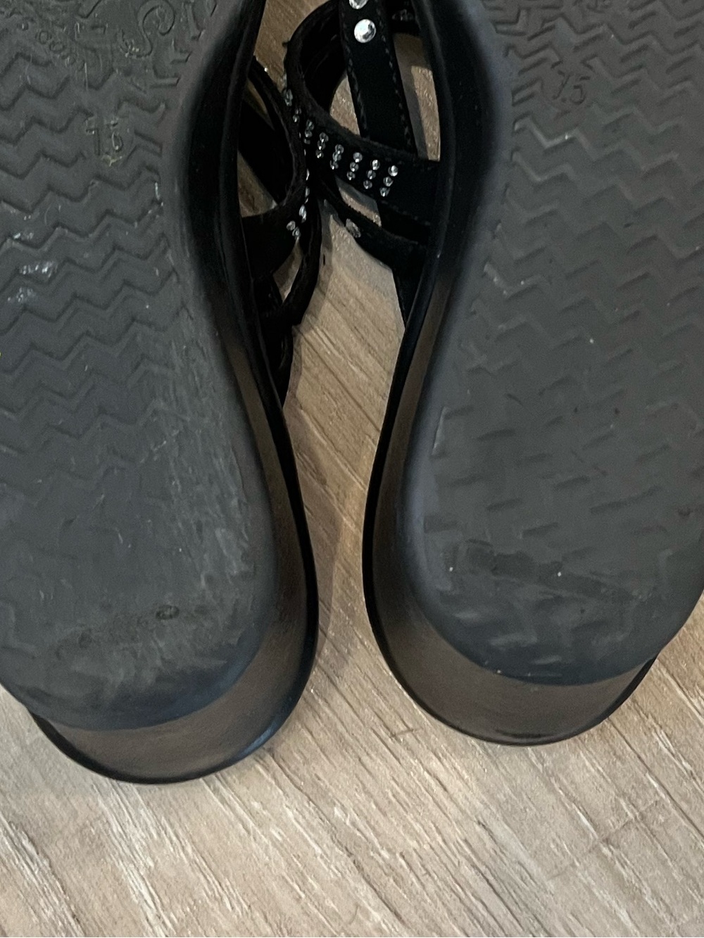 Skechers Black Rhinestone Thong Memory Foam Sandals 7.5 - Picture 10 of 13